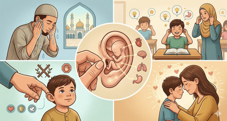 Ilustrasi menjewer telinga anak (gemini ai)